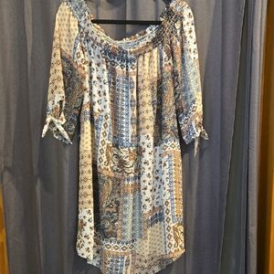 Rue 21+ Bohemian Patchwork Off-Shoulder Top